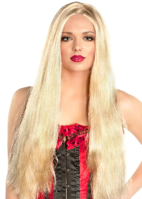 Wig for vivid flair-Extra Long 24" Golden Blonde Womens Costume Wig