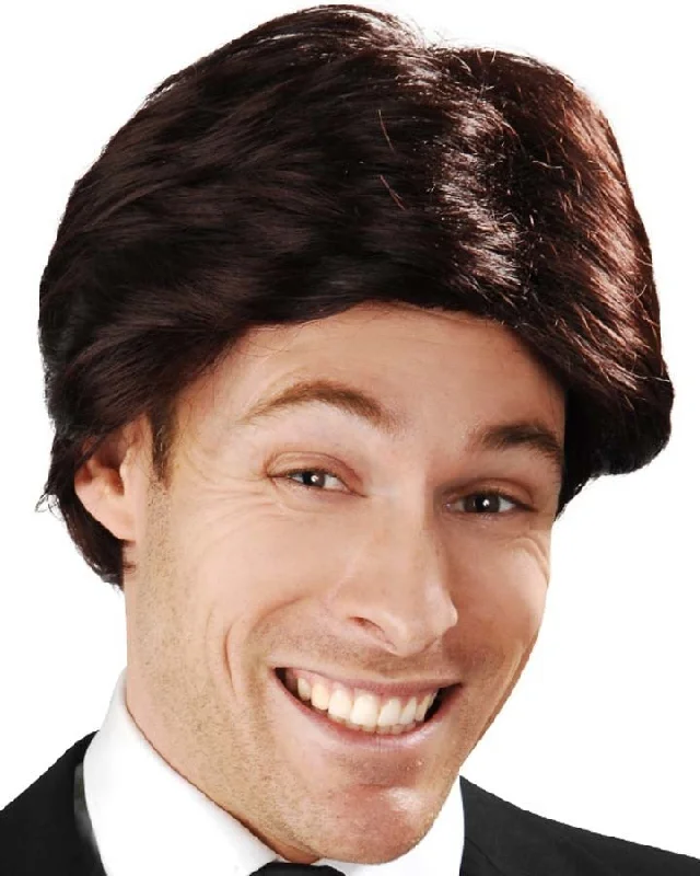 Synthetic wig for teen flair-90s Anchorman Short Brown Wig