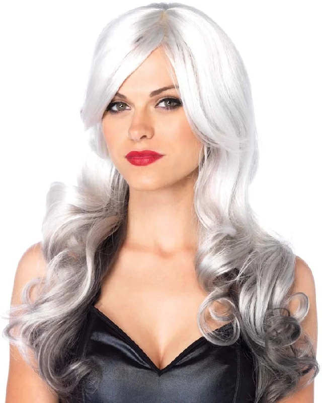 Wig for bold flair-Allure Long Grey Wig