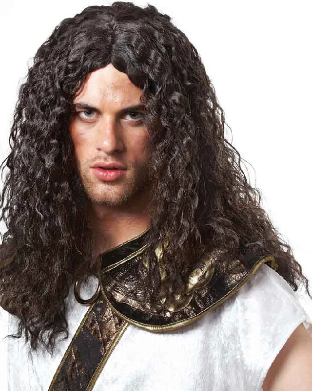 Medium wavy wig with lush flair-Barbarian Black Wig