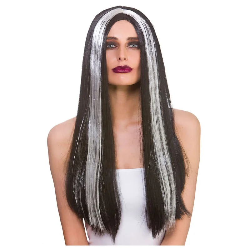 Long wavy wig with bold texture-Classic Long Wig Straight Hair Fancy Dress Halloween Witch