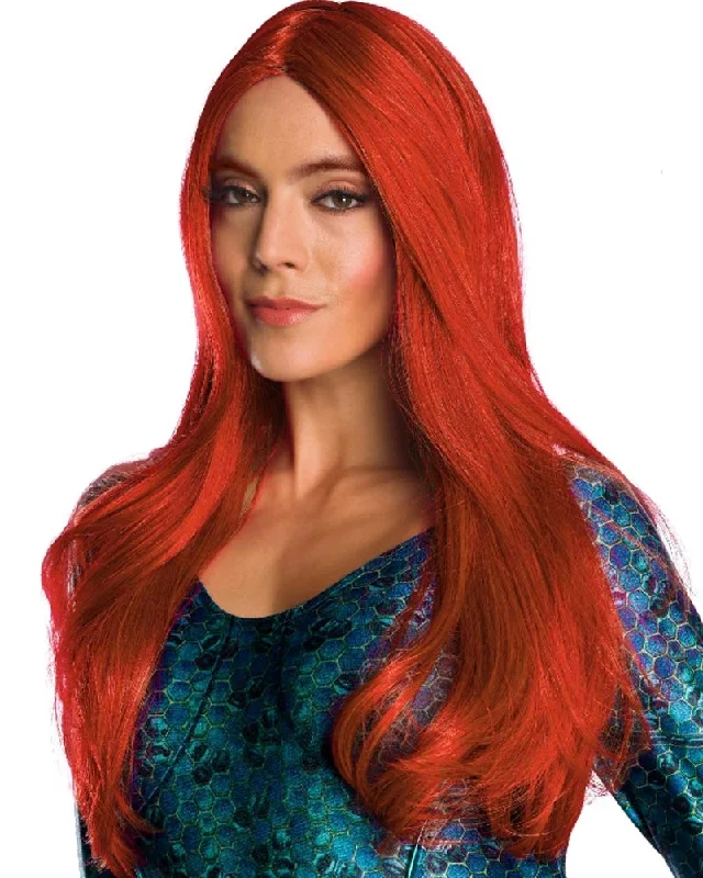 Synthetic wig for party vibes-DC Aquaman Mera Womens Wig