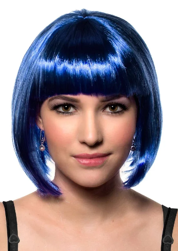 Blonde bob wig with dramatic flair-Eden Royal Blue Bob Womens Costume Wig