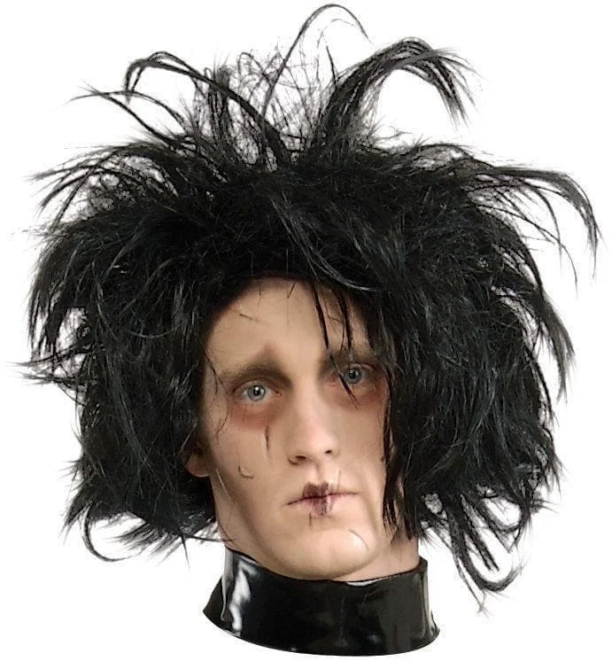 Synthetic wig for cool flair-"Edward Scissorhands - Black" Halloween Costume Wig