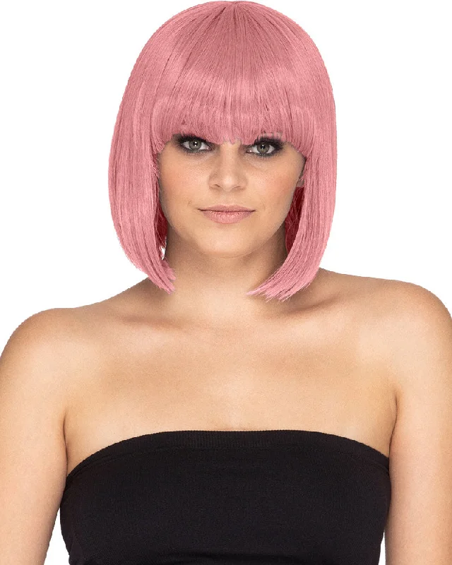 Blonde bob wig with vivid flair-Fashion Deluxe Ashes of Roses Pink Bob Wig