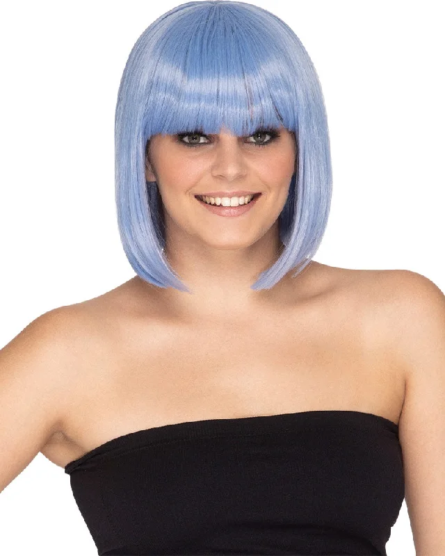 Wig for vivid flair-Fashion Deluxe Bubblegum Blue Bob Wig