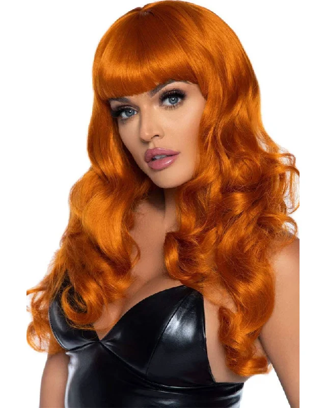 Long straight wig with lush flair-Ginger Misfit Long Orange Wig