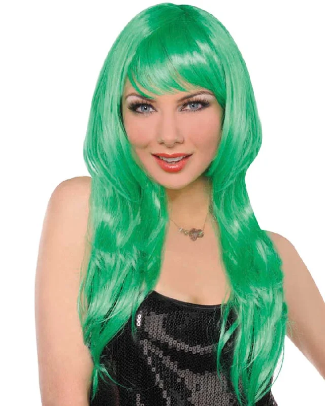 Lace wig for sunny vibes-Glamorous Green Wig