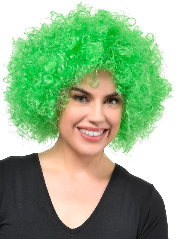 Wig for lush flair-Jumbo Green Adults Curly Afro Costume Wig