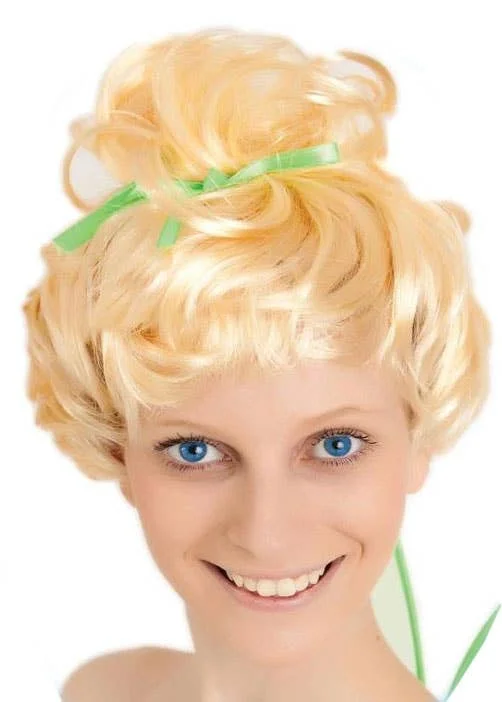 Wig for sharp flair-Green Fairy Womens Blonde Costume Wig