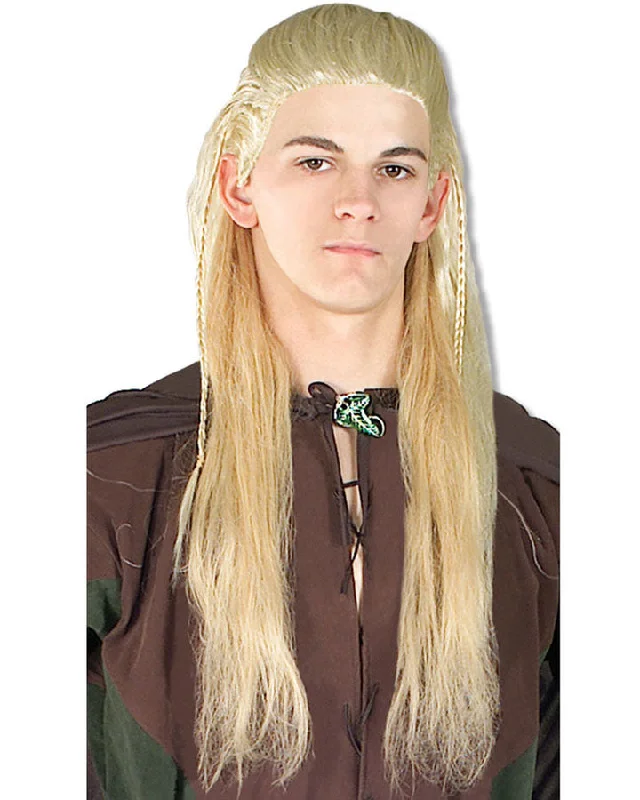 Long black wig with bold shine-Lord of the Rings Legolas Greenleaf Wig