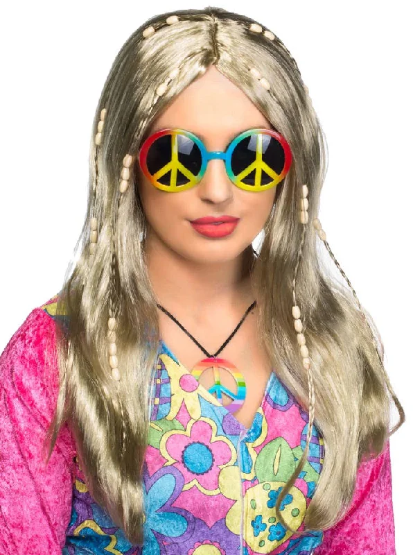 Wig for funky flair-Love Child Womens Blonde Hippie Costume Wig