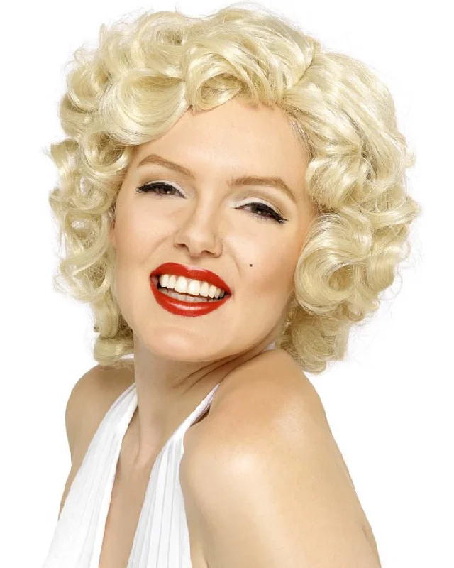 Blonde curly wig with tight flair-50s Marilyn Monroe Blonde Wig