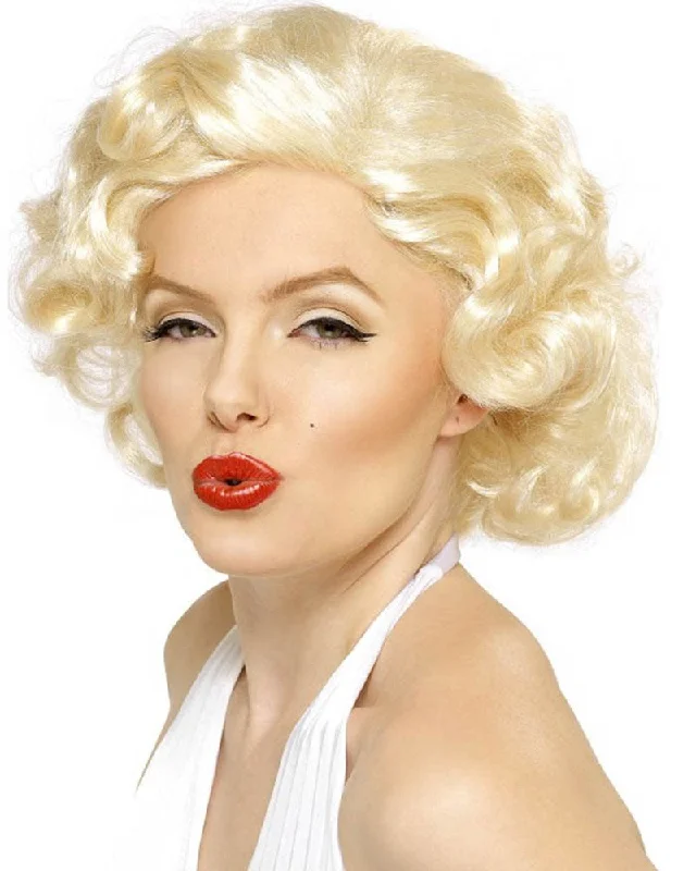 Lace wig for dry flair-50s Marilyn Monroe Bombshell Blonde Wig