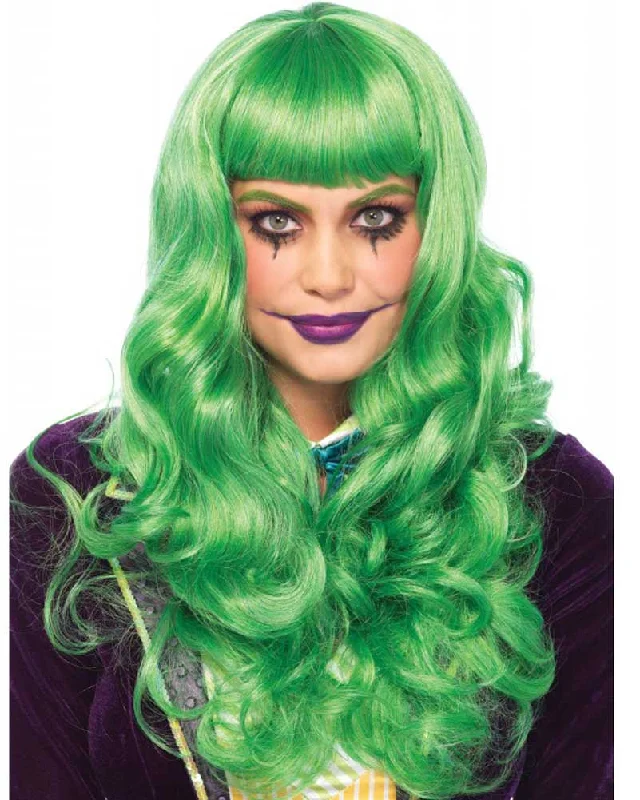 Short blonde wig with lush flair-Misfit Long Green Wig