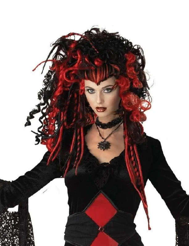 Long straight wig with tight flair-"Nightmare Black Widow" Halloween Wig