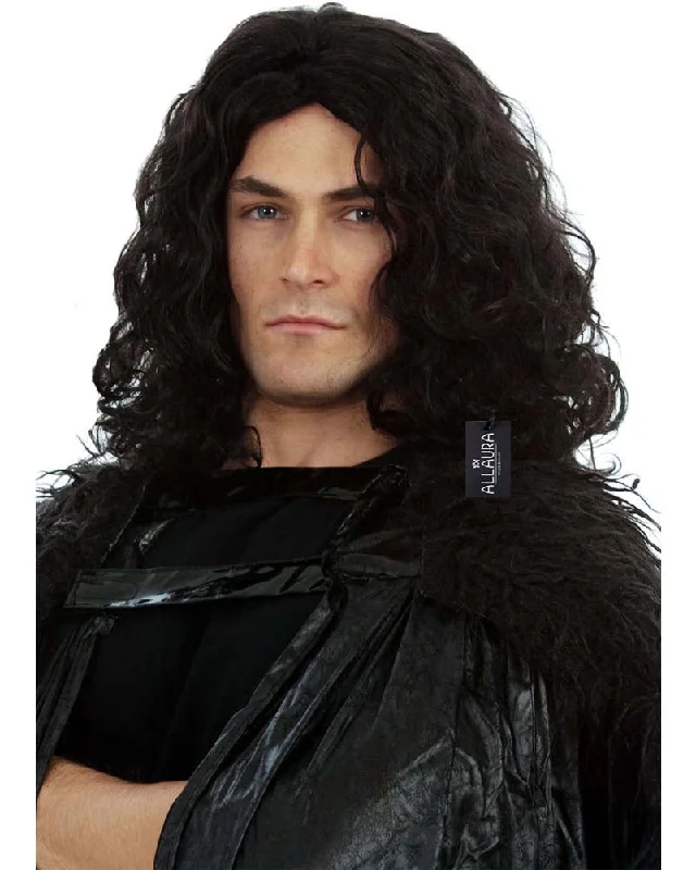 Curly wig for sunny vibes-Northern King Long Black Wig