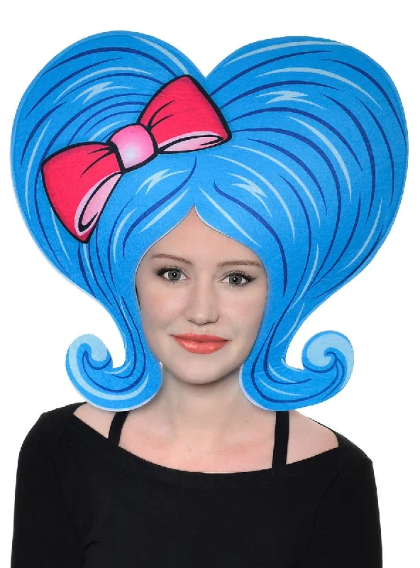 Wig for lush flair-Novelty Giant Blue 50s Flick 2D Cartoon Costume Wig