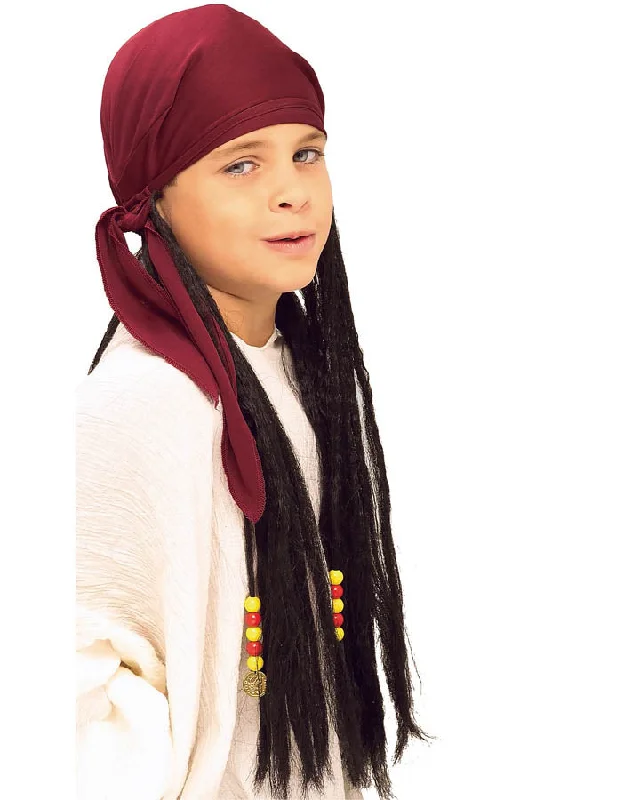 Synthetic wig for cool flair-Pirate Dreadlocks with Bandana Wig