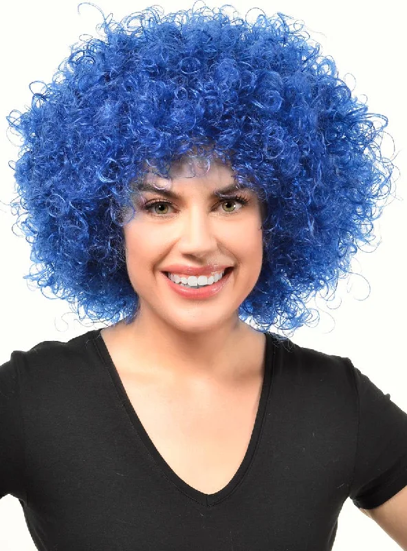 Wig for lush flair-Jumbo Royal Blue Adults Curly Afro Costume Wig