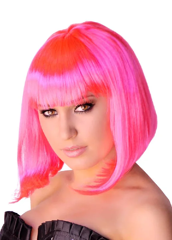 Wig for lush flair-Supermodel Bob Wig in Hot Pink