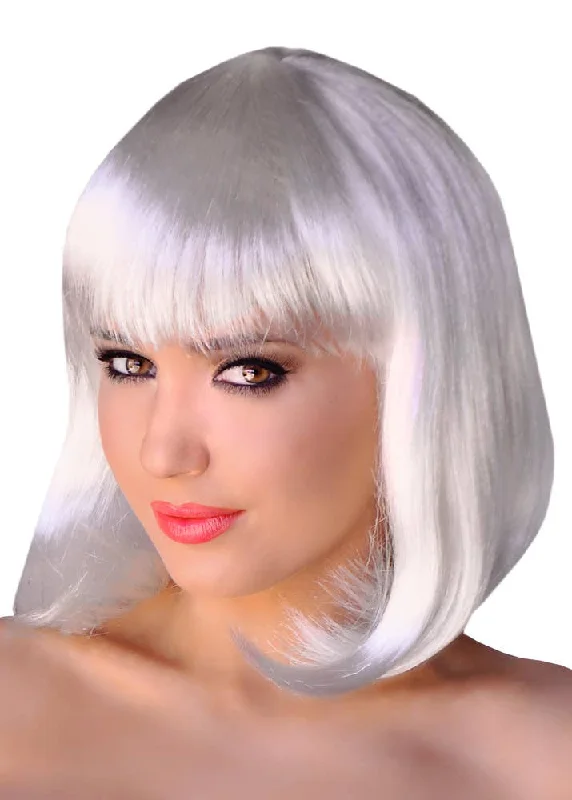 Wig for lush flair-Supermodel Bob Wig in White