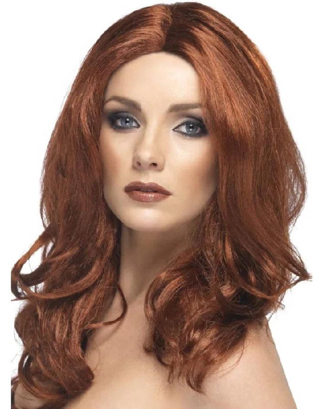 Wig for plush flair-Superstar Long Auburn Wig