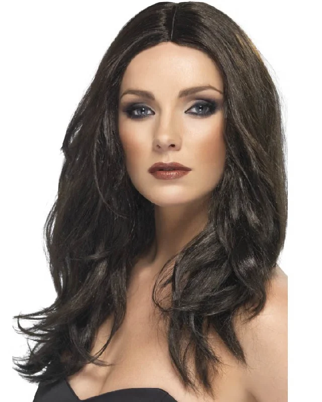 Wig for radiant flair-Superstar Long Brown Wig