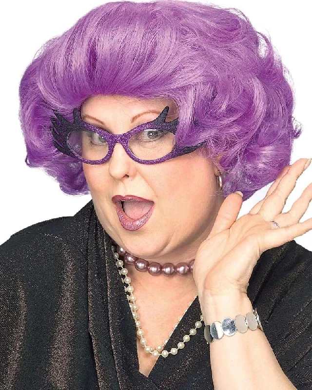 Wig for funky flair-The Dame Purple Wig