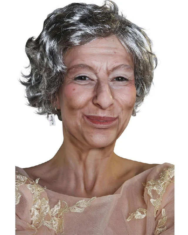 Lace wig for warm flair-The Queen Short Grey Wig