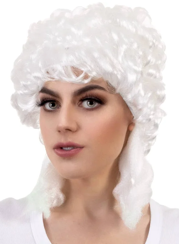 Wig for plush flair-Victorian Curly White Updo Womens Costume Wig