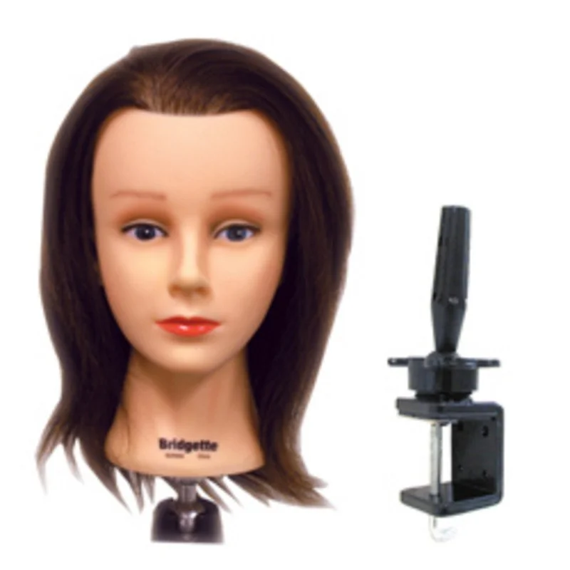 CELEBRITY HAIR MANIKINS BRIDGETTE MANIKIN WITH HOLDER 100% HUMAN HAIR