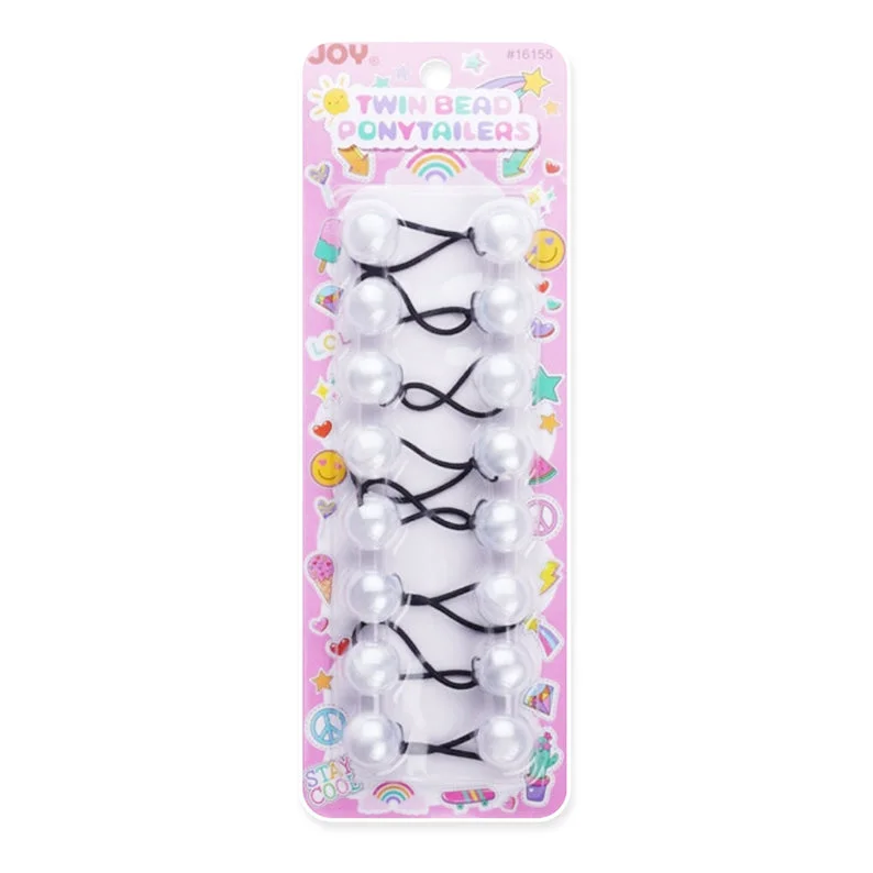 ANNIE Joy Twin Beads Ponytailer Pearl 20mm 8ct [WHITE] #16155