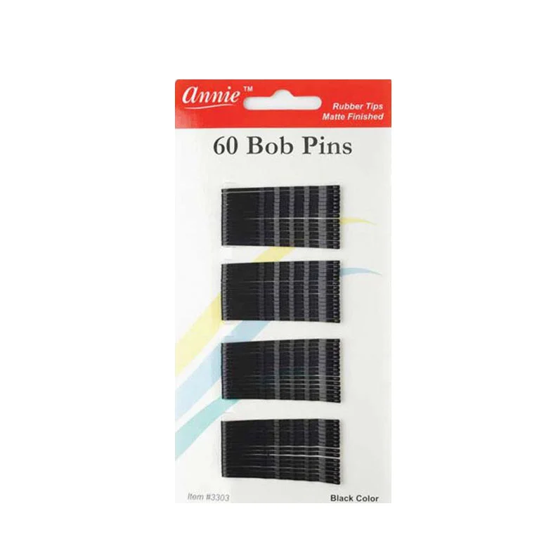 ANNIE Bob Pins 2" 60ct [MATTE] [BLACK] #03303