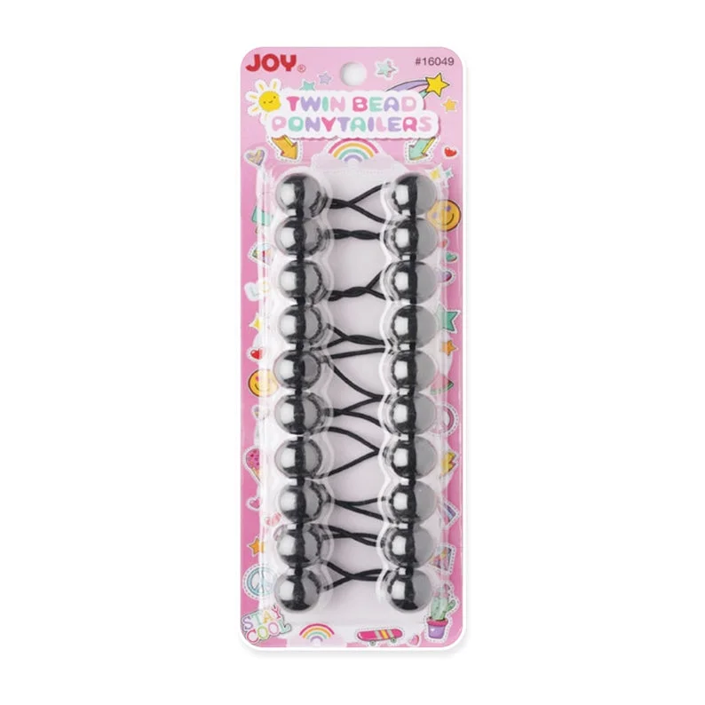 ANNIE Joy Twin Beads Ponytailers 10ct [BLACK] #16049