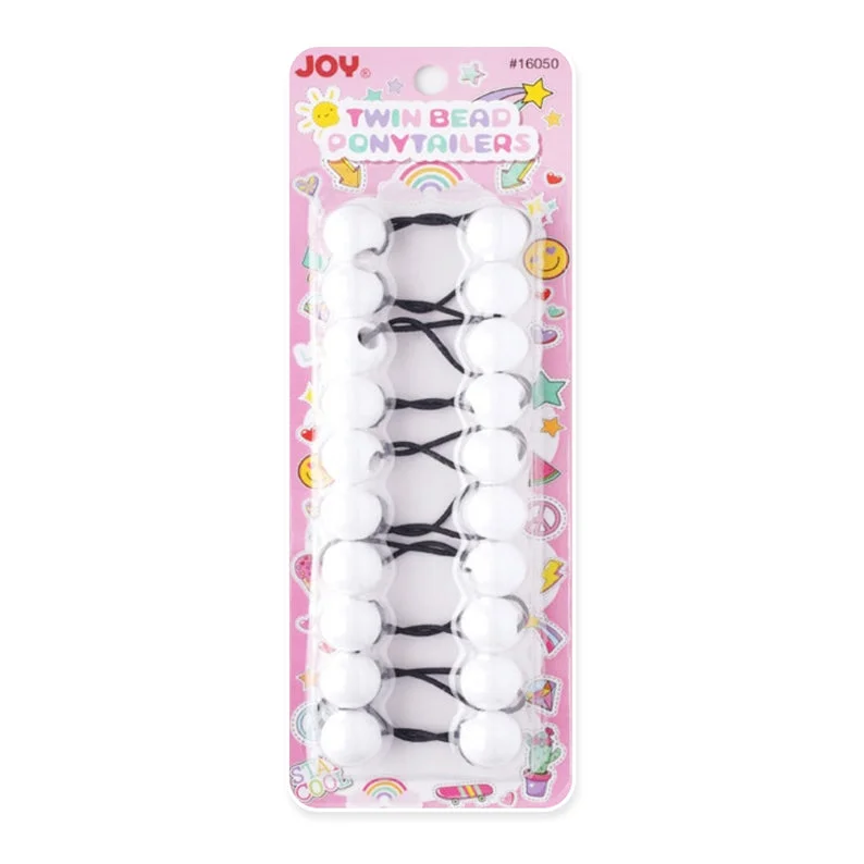 ANNIE Joy Twin BeadS Ponytailers 10ct [WHITE] #16050