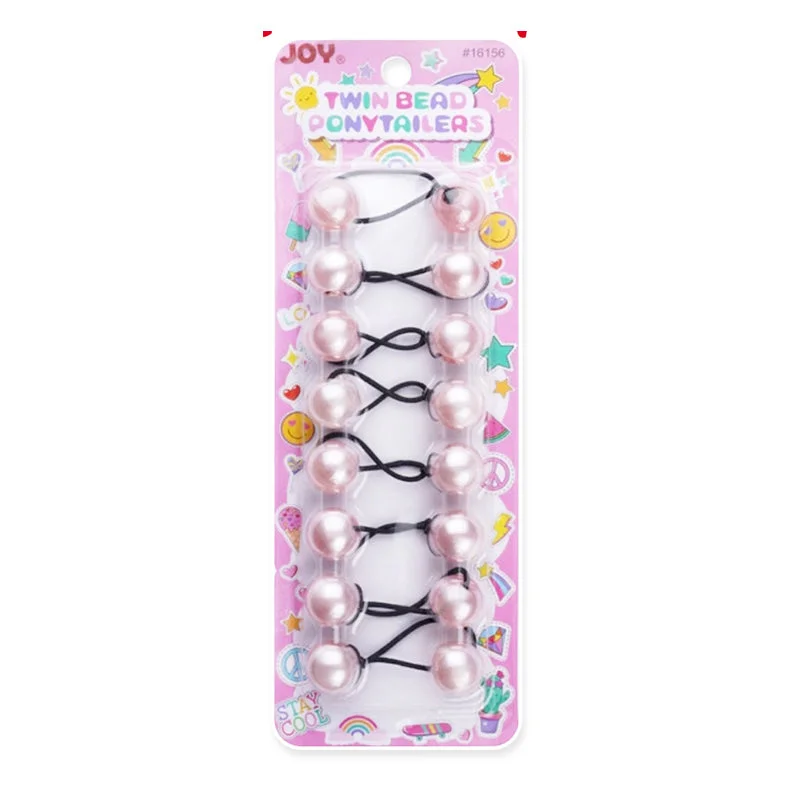 ANNIE Joy Twin BeadS Ponytailers Pearl 200mm 8ct [PINK] #16156