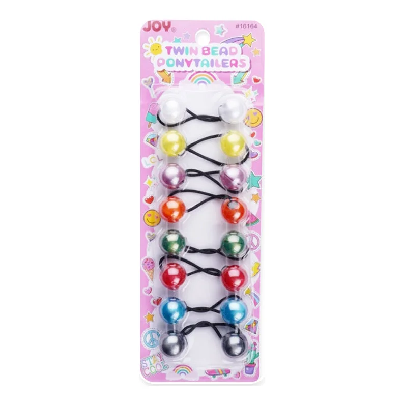 ANNIE Joy Twin BeadS Ponytailers Pearl 20mm 8ct [ASSORTED COLOR] #16164