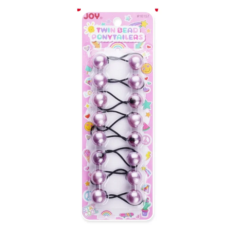 ANNIE Joy Twin BeadS Ponytailers Pearl 20mm 8ct [LIGHT PURPLE] #16157