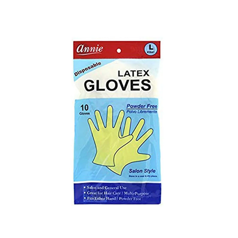 ANNIE Latex Gloves Powder Free 10ct [LARGE] #03847