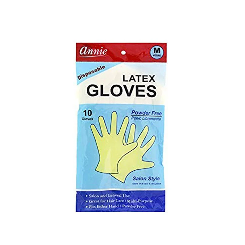 ANNIE Latex Gloves Powder Free 10ct [MEDIUM] #03846