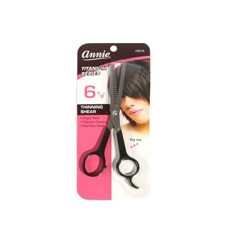 ANNIE Titanium Thinning Shears 20Teeth 6 1/2" [BLACK] #05016