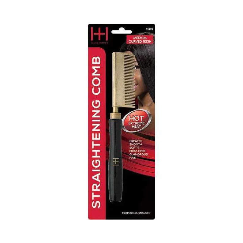 ANNIE HOT & HOTTER Thermal Straightening Comb [MEDIUM TEETH CURVED] #05503