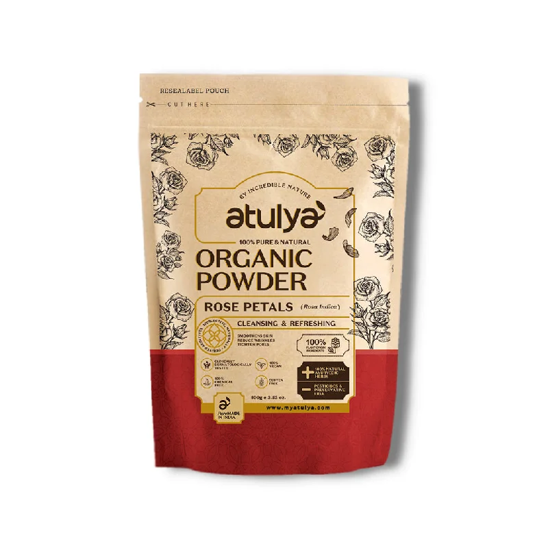 atulya Rose Petals Organic Powder-100% Pure & Natural (Buy Any3 Products & Save Rs.300 Use code : RS300)