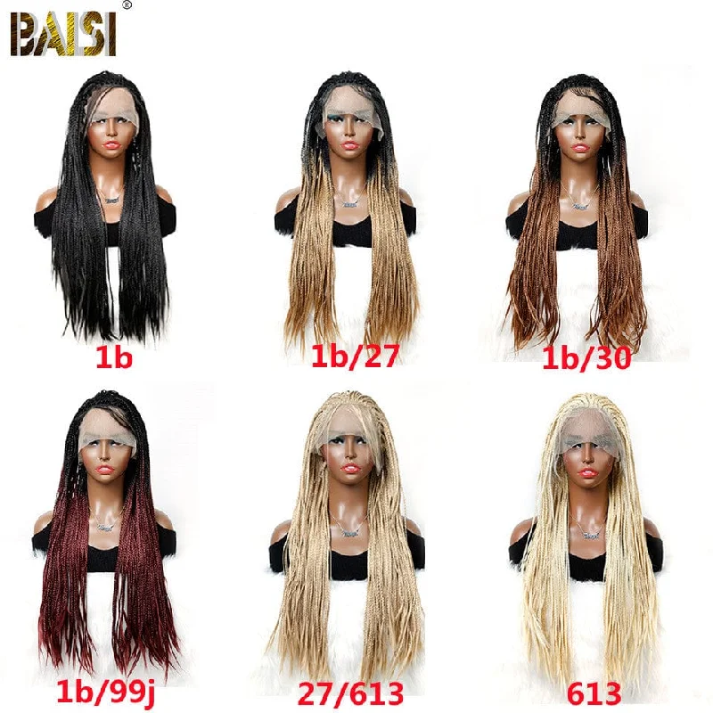 Synthetic wigs with prism hues-BAISI Synthetic Braids Crochet Hair Wig