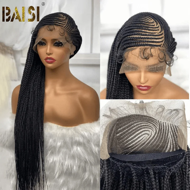 Misty blonde synthetic wigs-BAISI Synthetic Sexy Long Braids Hair Wig