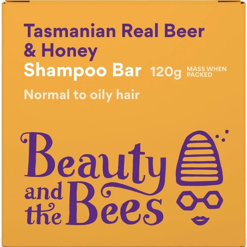 Beauty & the Bees Real Beer & Honey Shampoo Bar 120g - Ginger, Cinnamon, Nutmeg