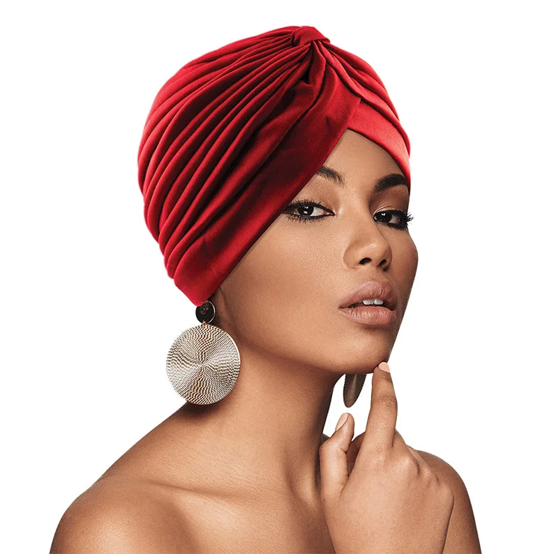 BEAUTY TOWN Big Satin Bonnet Turban [ASSORTED COLOR] #02664