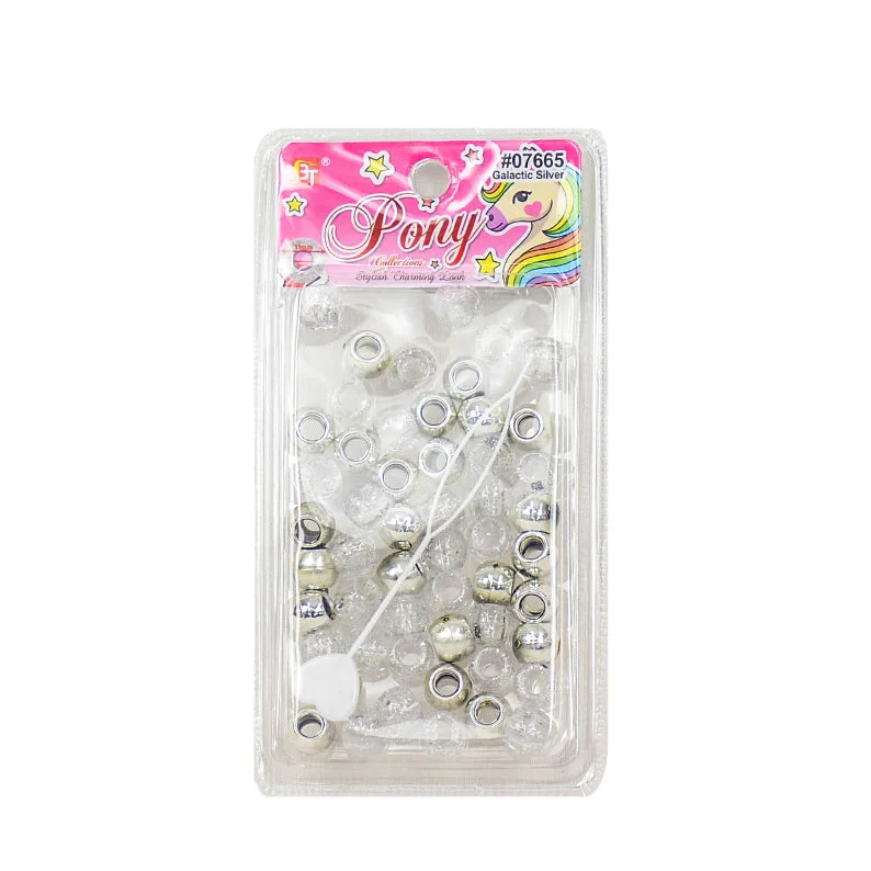 BEAUTY TOWN Hair Beads [SILVER & WHITE] #07665