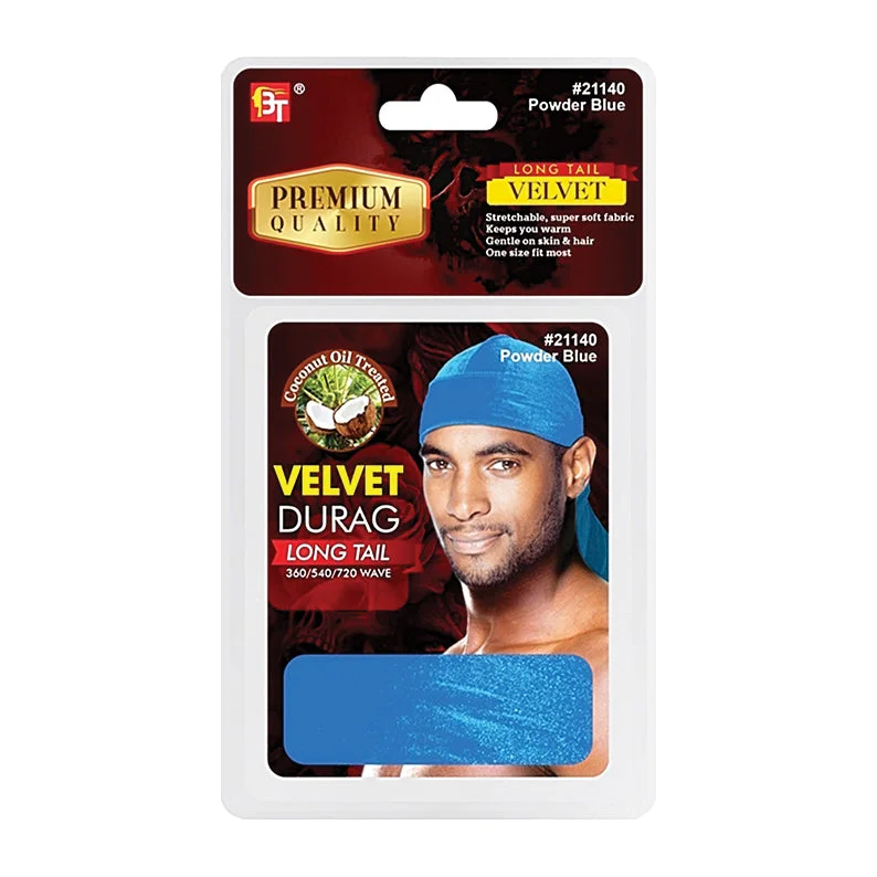 BEAUTY TOWN Velvet Durag [POWDER BLUE] #21140